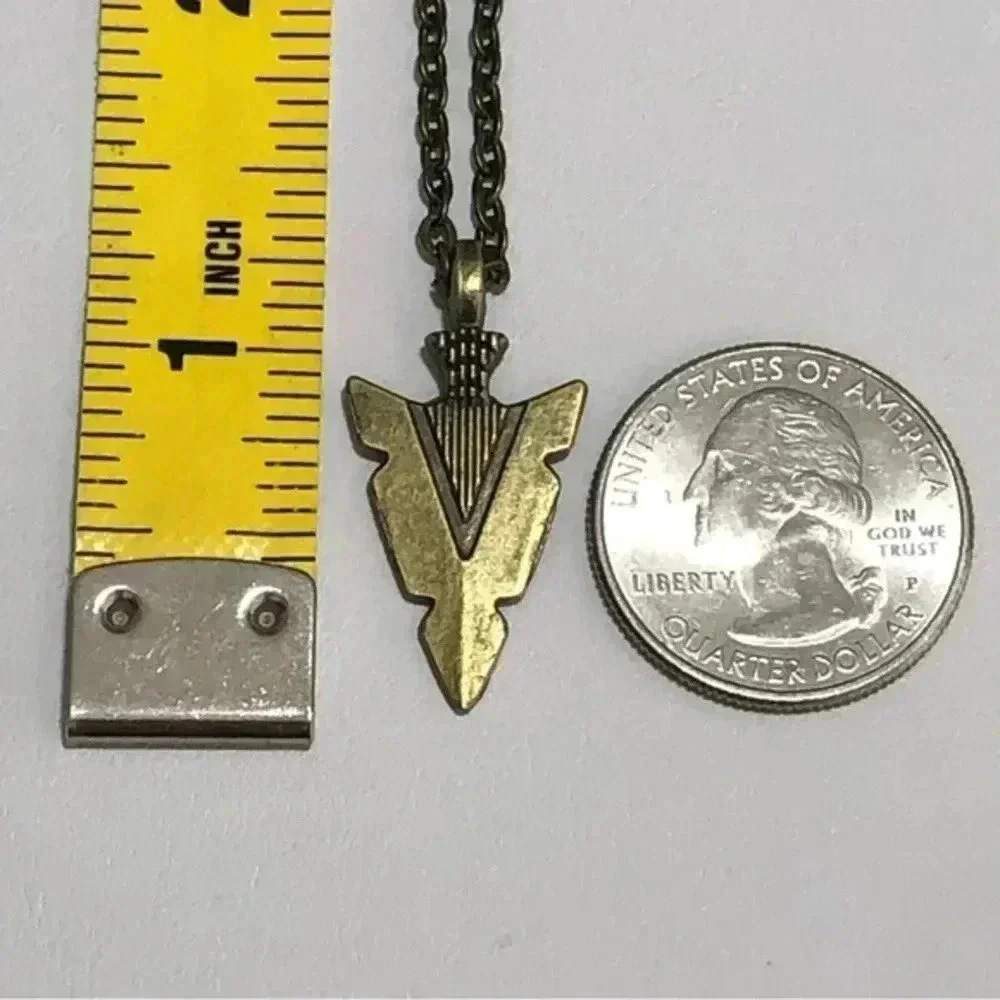 Antiqued Brass Arrowhead 18” Chain Necklace Handmade Handcrafted New